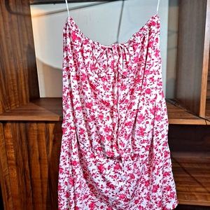 Sunkissed Couture pink and white romper, sz Large